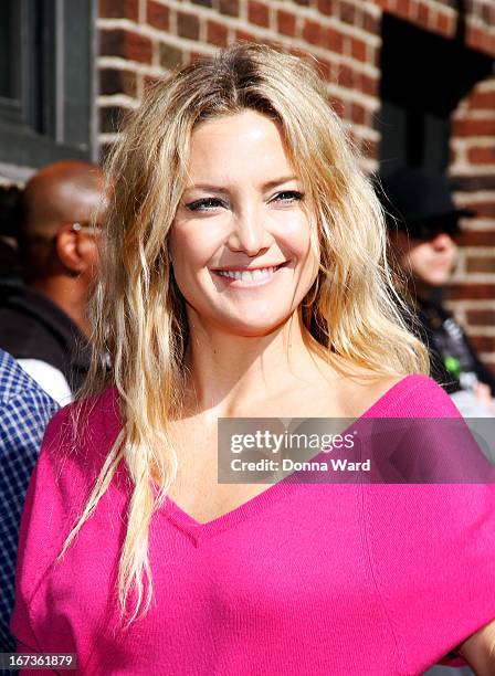 Kate Hudson arrives for the "Late Show with David Letterman" at Ed Sullivan Theater on April 24, 2013 in New York City.