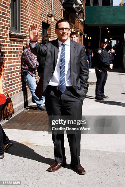 Clemente arrives for the "Late Show with David Letterman" at Ed Sullivan Theater on April 24, 2013 in New York City.