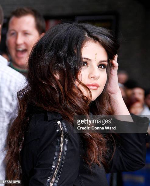 Selena Gomez leaves the "Late Show with David Letterman" at Ed Sullivan Theater on April 24, 2013 in New York City.