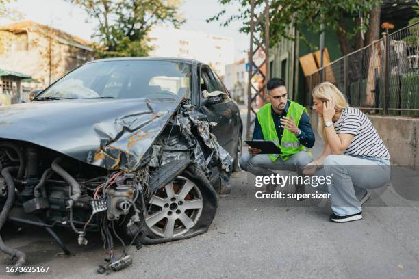 car accident worries - car accident report stock pictures, royalty-free photos & images