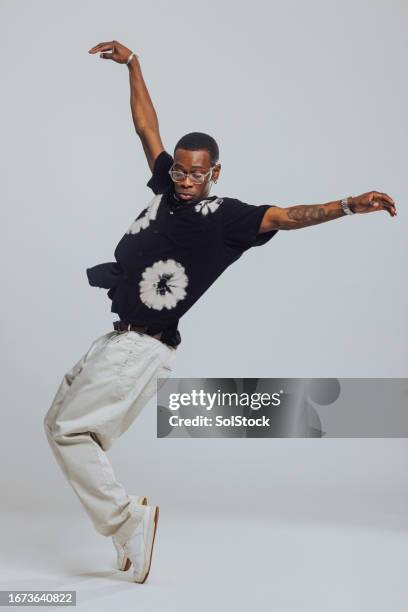 breakdancing studio portrait - isolated dancer stock pictures, royalty-free photos & images