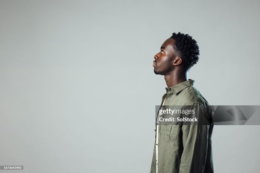 Side View Portrait in Studio