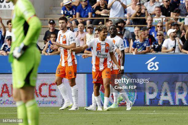 Khalil FAYAD during the Ligue 1 Uber Eats match between Racing Club de Strasbourg Alsace and Montpellier Herault Sport Club at Stade de la Meinau on...