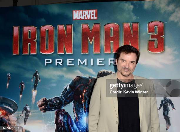 Director Shane Black arrives at the premiere of Walt Disney Pictures' "Iron Man 3" at the El Capitan Theatre on April 24, 2013 in Hollywood,...