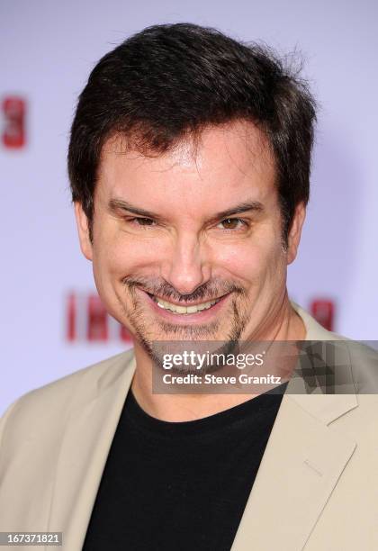 Director Shane Black arrives at the "Iron Man 3" Los Angeles premiere at the El Capitan Theatre on April 24, 2013 in Hollywood, California.