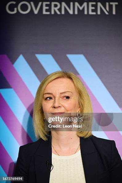 Former Prime Minister Liz Truss Delivers Economic Speech At the Institute For Government Former Prime Minister Liz Truss Delivers Economic Speech At the Institute For Government
