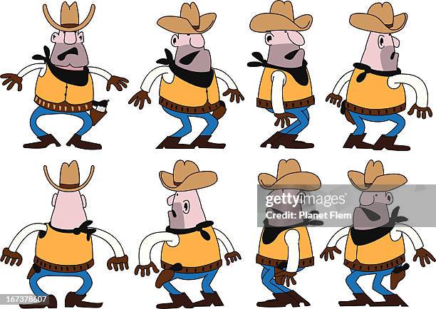 cowboy - wrong direction stock illustrations