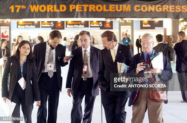 Secretary General Ali Rodriguez Araque , speaks to reporters 04 September 2002, in Rio de Janeiro, Brazil, during the World Petroleum Summit. OPEC...
