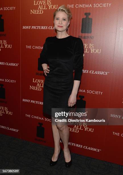 Trine Dyrholm attends The Cinema Society & Disaronno screening of Sony Pictures Classics' "Love Is All You Need" at Landmark Sunshine Cinema on April...