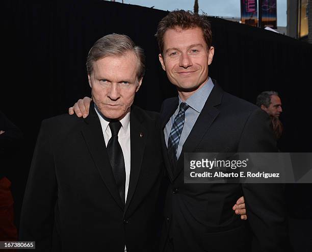 Actors William Sadler and James Badge Dale attend Marvel's' Iron Man 3 Premiere at the El Capitan Theatre on April 24, 2013 in Hollywood, California.