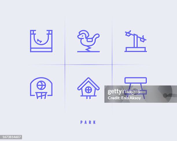 park icons - amusement park slide stock illustrations