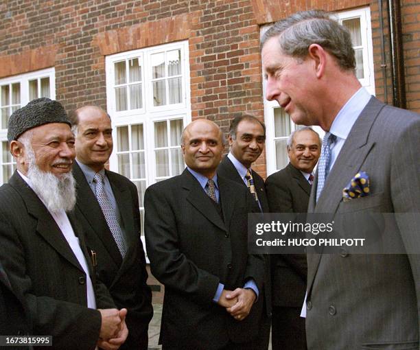 His Royal Highness Prince Charles meets 13 February 2001 members of the Gujarati community at St James Palace in London for an informal discussion on...