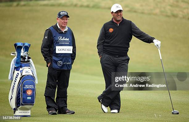 Ricardo Gonzalez of Argentina in action during the first round of the Ballantine's Championship at Blackstone Golf Club on April 25, 2013 in Icheon,...