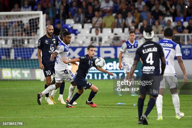 Khalid BOUTAIB - 45 Ado ONAIWU - 21 Steeve BEUSNARD during the Ligue 2 BKT match between Association de la Jeunesse Auxerroise and Pau Football Club...