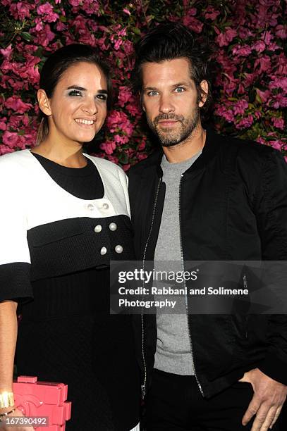 Aaron Young and Laure Heriard Dubreuil attends 8th Annual Chanel Artists Dinner during the 2013 Tribeca Film Festival at Odeon on April 24, 2013 in...