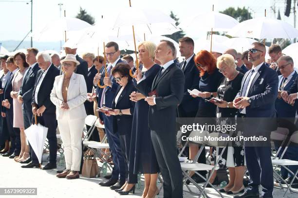 President of the Republic of Poland, Andrzej Duda, with First Lady Agata Kornhauser-Duda during the Mass Beatification of the Ulma family: Józef and...