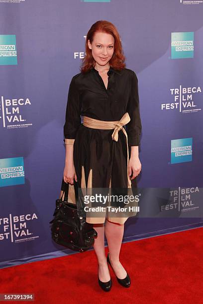 Actress Erin Cummings attends the screening of "Battle of amfAR" & Beyond The Screens: The Artist's Angle during the 2013 Tribeca Film Festival at...