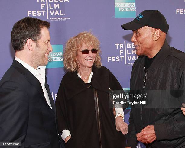 Kenneth Cole, Pamela Frank, and Harry Belafonte attend the screening of "Battle of amfAR" & Beyond The Screens: The Artist's Angle during the 2013...