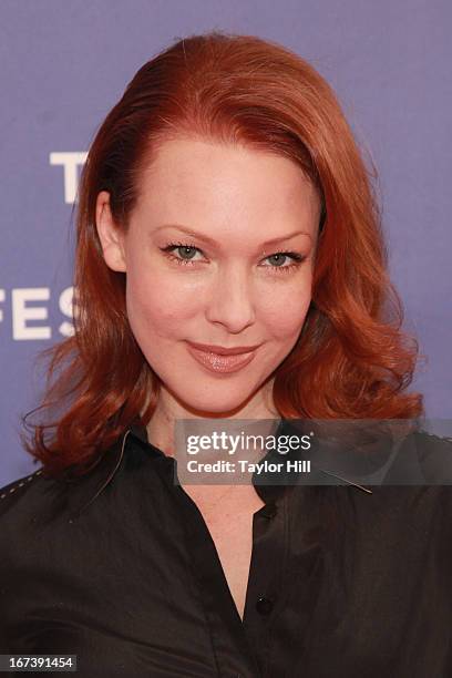 Actress Erin Cummings attends the screening of "Battle of amfAR" & Beyond The Screens: The Artist's Angle during the 2013 Tribeca Film Festival at...