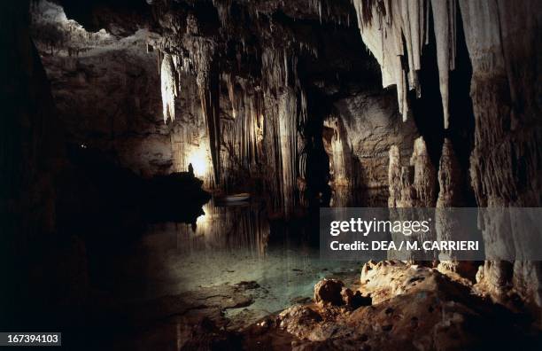 The interior of Neptune's Grotto, Cape Caccia, Sardinia, Italy.