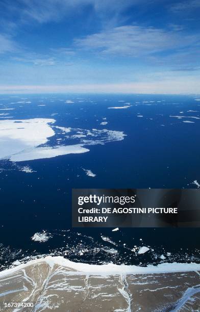 Brodeur Peninsula in the northwestern of Baffin Island, Nunavut Territory, Canada. Aerial view.