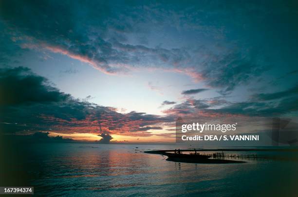 Clouds at sunset on Lake Malawi, Karonga, Malawi.