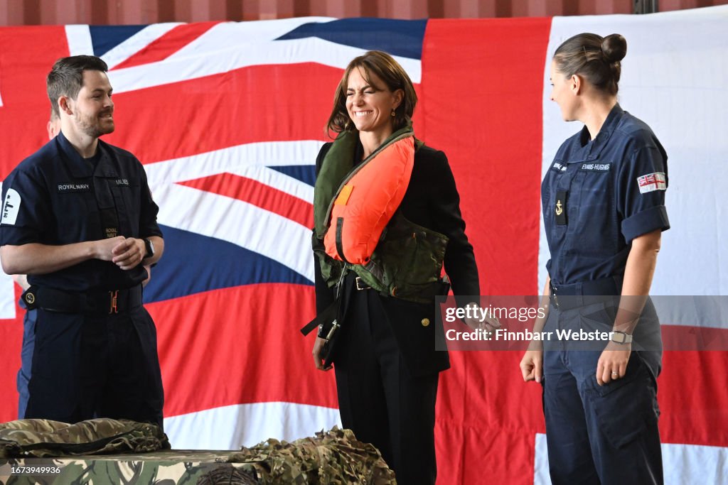 The Princess Of Wales Visits Royal Naval Air Station Yeovilton