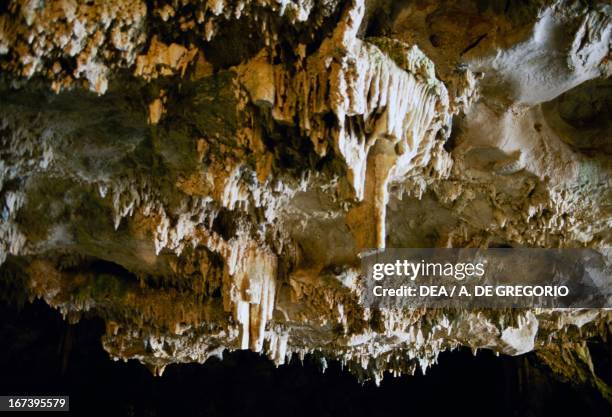 Karst formations, Neptune's Grotto, Cape Caccia, Sardinia, Italy.