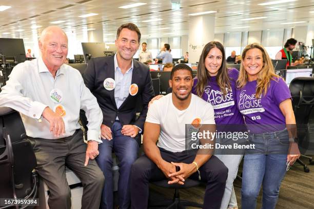Barry Hearn, Eddie Hearn, Anthony Joshua, Paola Noto and Kate Rosenthal attend the BGC Group Charity Day on behalf of Haven House Children's Hospice,...