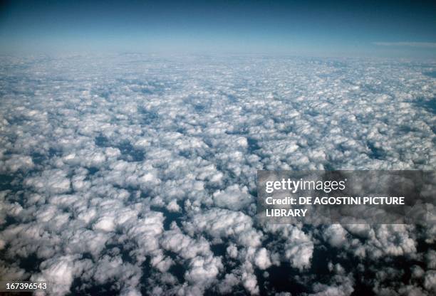 Altocumulus clouds seen from above.