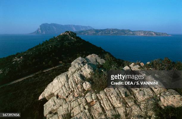 View of Molara and Tavolara Islands, Sardinia, Italy.
