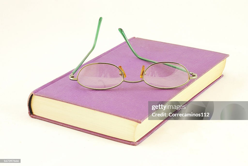 Book and glasses