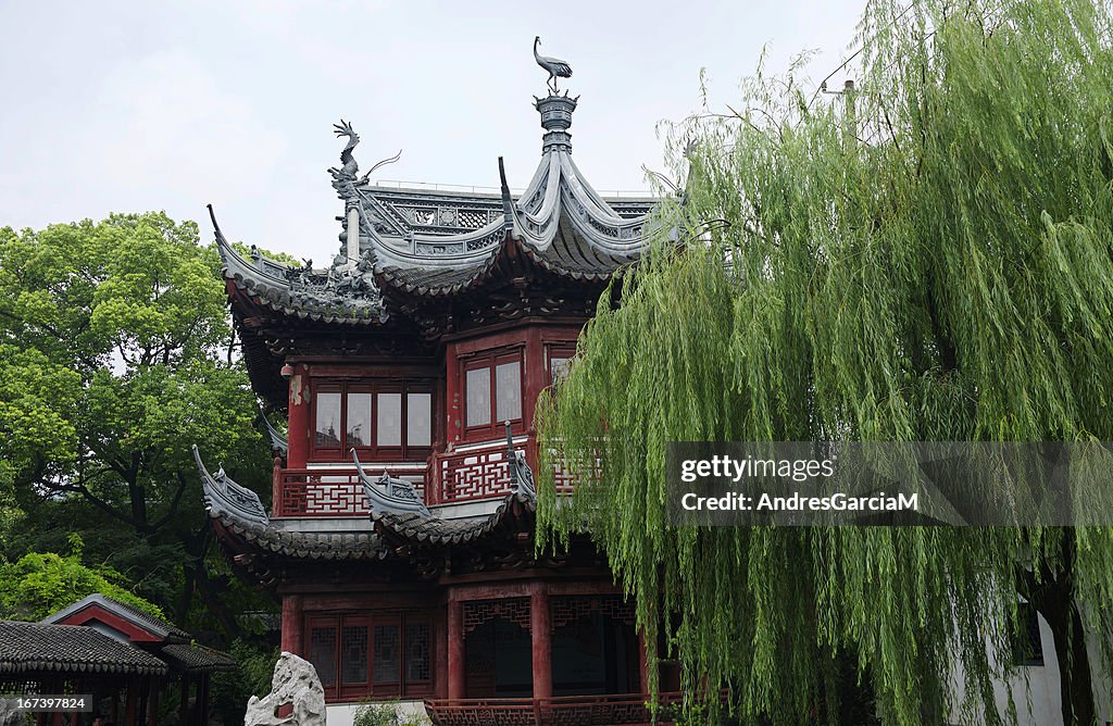 Pavillon traditionnel au jardin Yuyuan de Shanghai