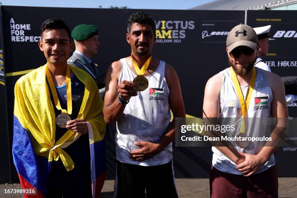 Gold medal winner Tariq Alnagrash of Team Jordan , Silver medal winner Mauricio Alejandro Peña Trujillo of Team Colombia and Bronze medal winner...