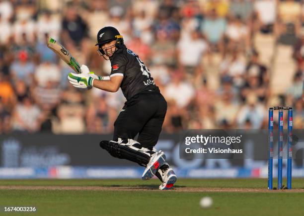 Tom Latham of New Zealand batting during the second Metro Bank One Day International match between England and New Zealand at The Ageas Bowl on...
