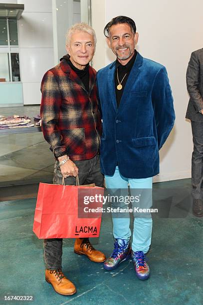 William Escalara and Fransciso George attend Director's Circle Celebrates Wear LACMA, Sponsored By NET-A-PORTER And W at LACMA on April 24, 2013 in...