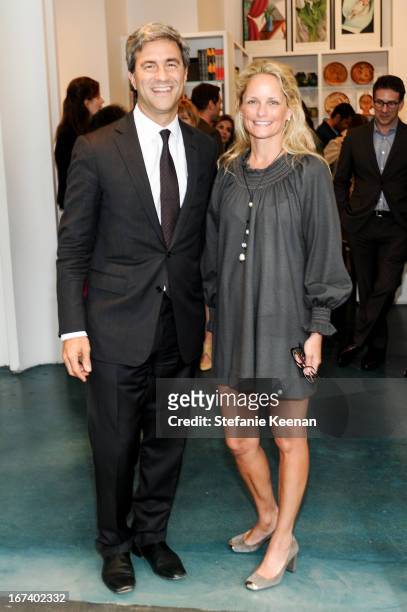 Michael Govan and Heather Mnuchin attend Director's Circle Celebrates Wear LACMA, Sponsored By NET-A-PORTER And W at LACMA on April 24, 2013 in Los...