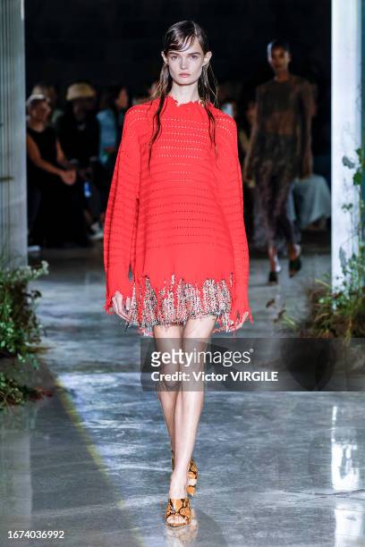 Model walks the runway during the Jason Wu Ready to Wear Spring/Summer 2024 fashion show as part of the New York Fashion Week on September 10, 2023...
