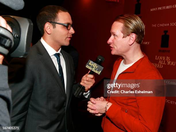 Clemente interviews Carson kressley at The Cinema Society & Disaronno screening of Sony Pictures Classics' "Love Is All You Need" at Landmark...