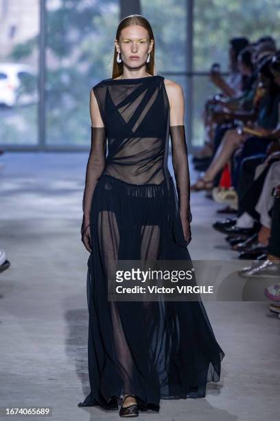 Model walks the runway during the 3.1 Phillip Lim Ready to Wear Spring/Summer 2024 fashion show as part of the New York Fashion Week on September 10,...