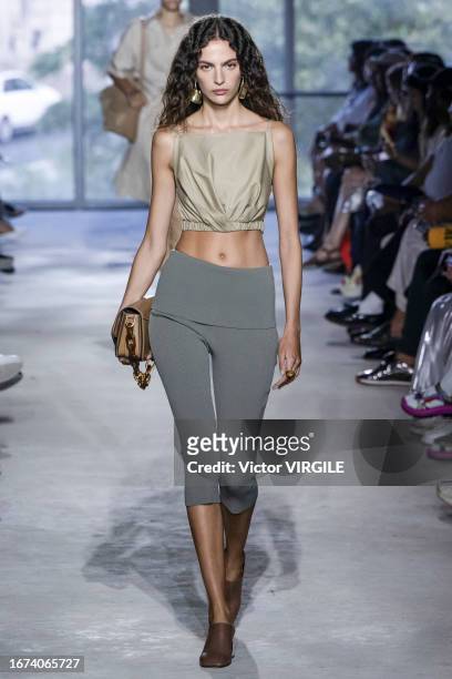 Model walks the runway during the 3.1 Phillip Lim Ready to Wear Spring/Summer 2024 fashion show as part of the New York Fashion Week on September 10,...