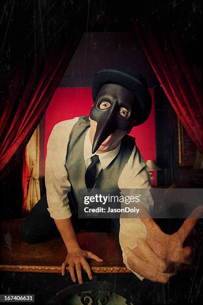 terrifying masked man - gimp mask stock pictures, royalty-free photos & images