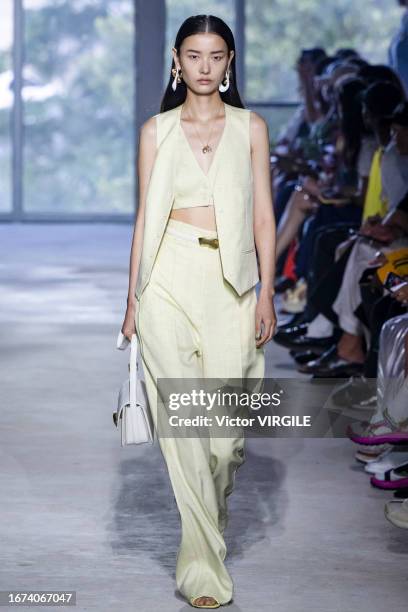 Model walks the runway during the 3.1 Phillip Lim Ready to Wear Spring/Summer 2024 fashion show as part of the New York Fashion Week on September 10,...