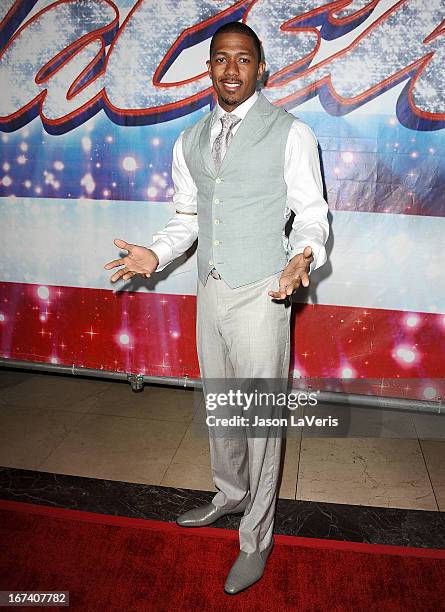 Nick Cannon attends the "America's Got Talent" season eight premiere party at the Pantages Theatre on April 24, 2013 in Hollywood, California.