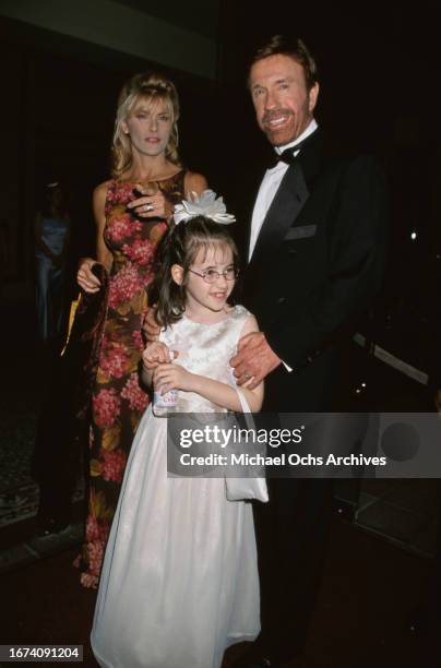 Chuck Norris with wife Gena O'Kelley and their daughter Danilee attend the 8th Annual Movieguide Awards held at the Hilton Universal Hotel in...