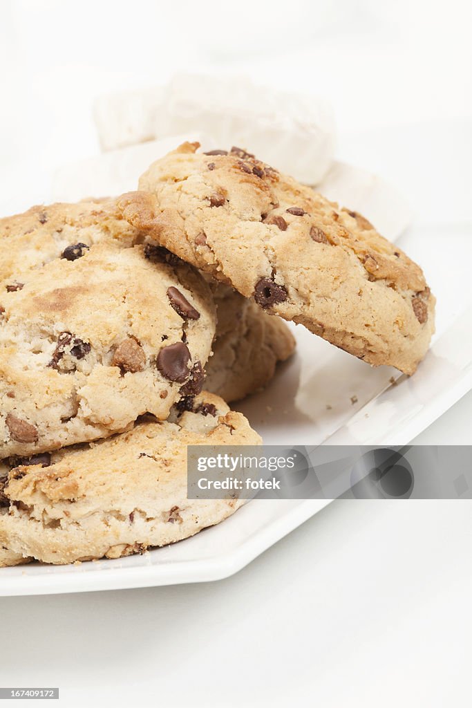 Chocolate chip cookies and candy