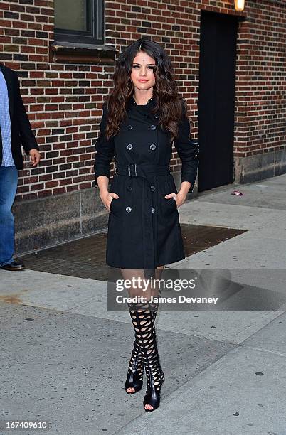 Selena Gomez leaves the "Late Show With David Letterman" at Ed Sullivan Theater on April 24, 2013 in New York City.