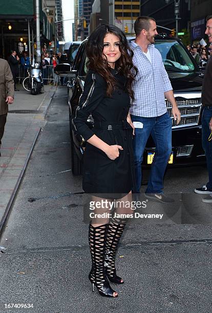 Selena Gomez leaves the "Late Show With David Letterman" at Ed Sullivan Theater on April 24, 2013 in New York City.