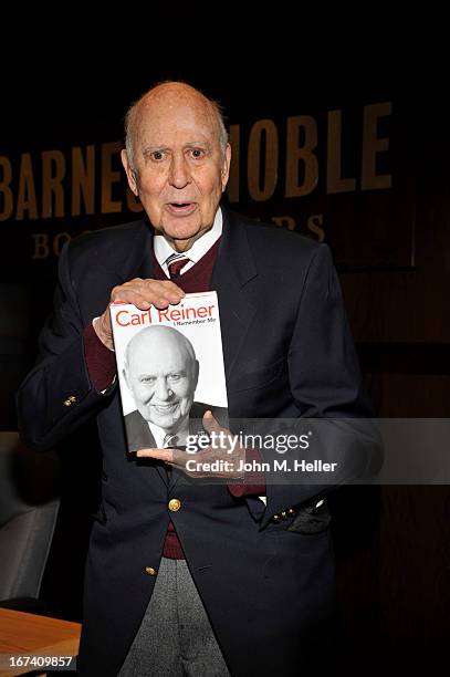 Actor/Comedian Carl Reiner signs copies of his new book "I Remember Me" at Barnes & Noble bookstore at The Grove on April 24, 2013 in Los Angeles,...