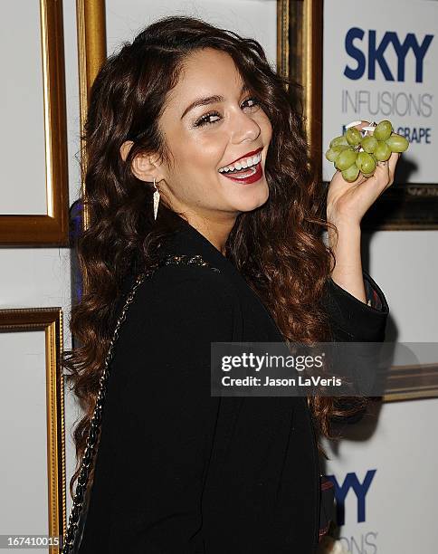 Actress Vanessa Hudgens attends the House Of Moscato launch party at Greystone Manor Supperclub on April 24, 2013 in West Hollywood, California.